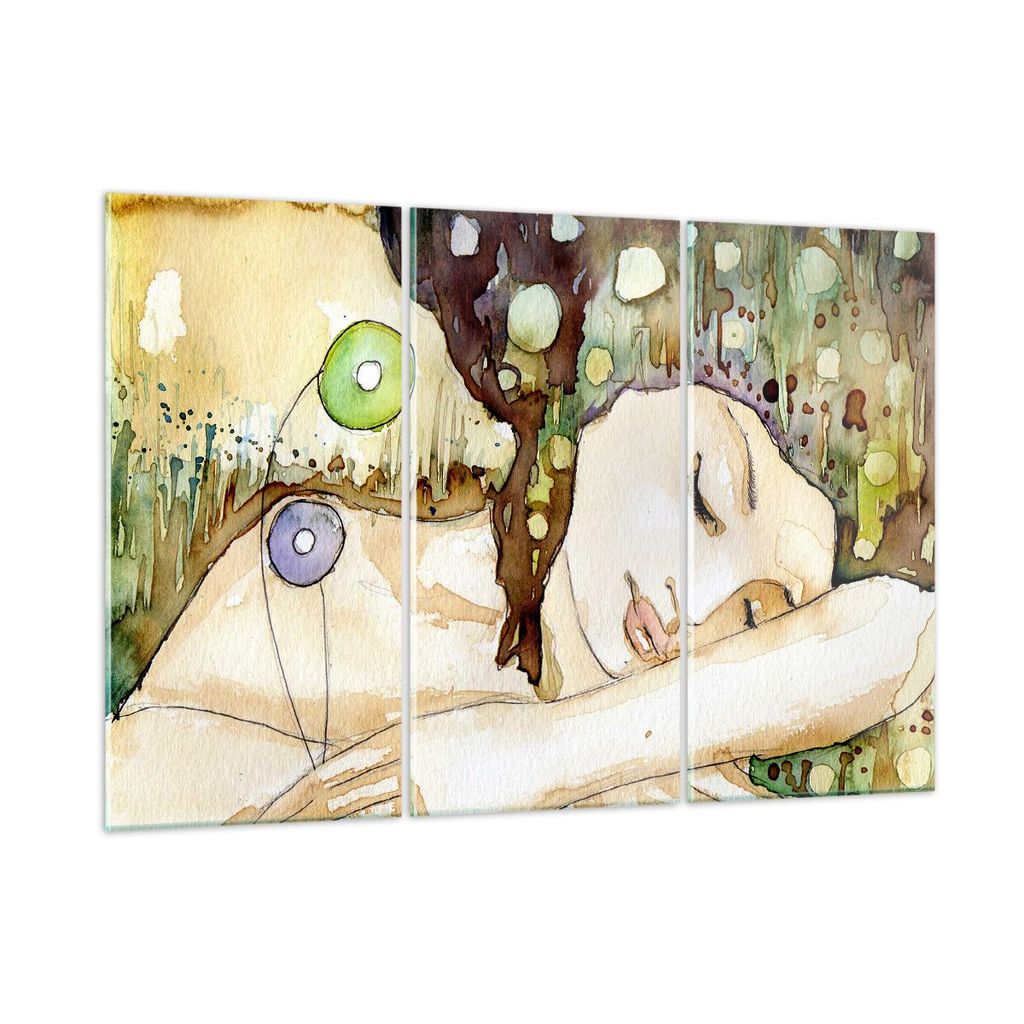 Bilder auf glas - Frau modern - 105x70cm - Glasbilder - Wandbilder - Bilder - Kunstdruck - zum Aufhängen bereit - Wanddekoration aus Glas - Glas B...
