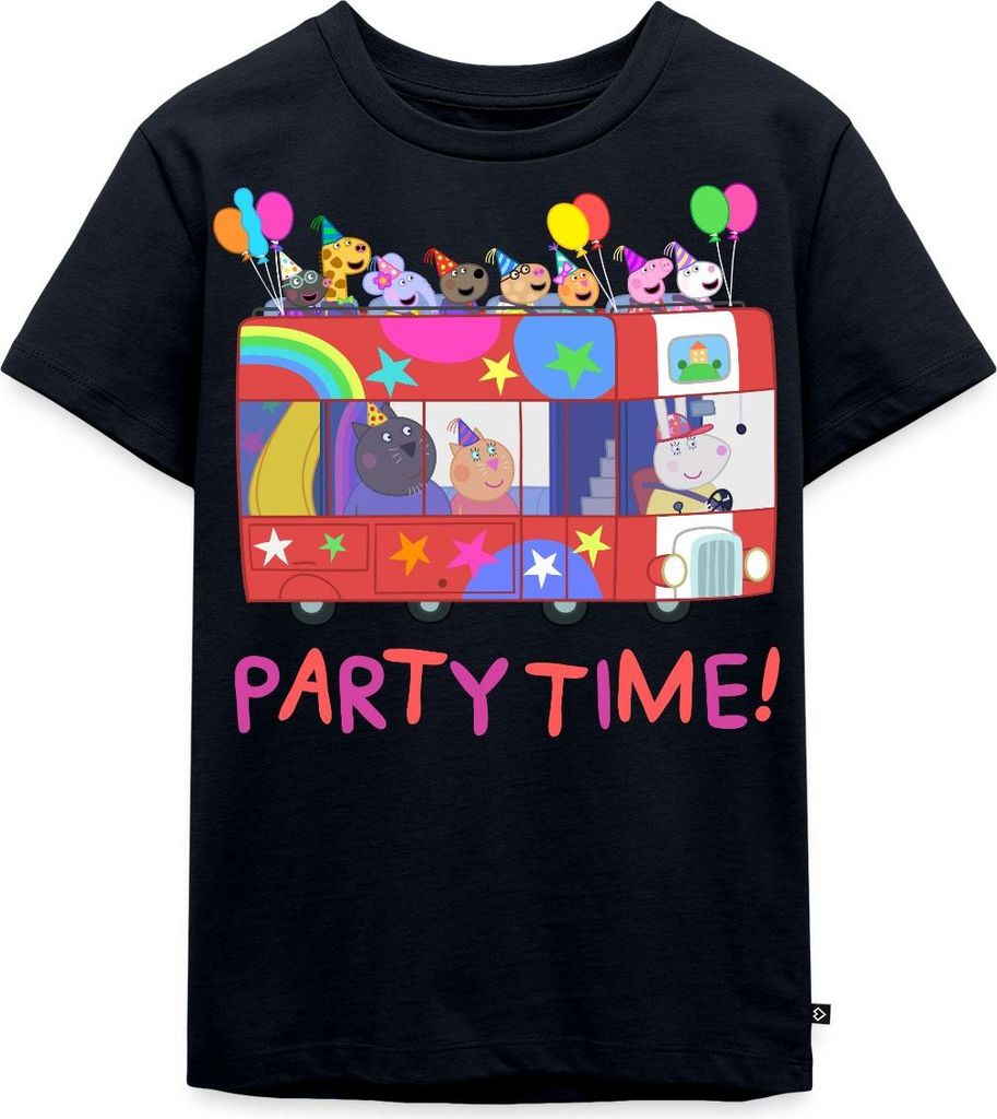 Spreadshirt Peppa Pig Design Party Time Mit Peppa Kinder Premium T-Shirt, 122/128 (6 Jahre), Navy