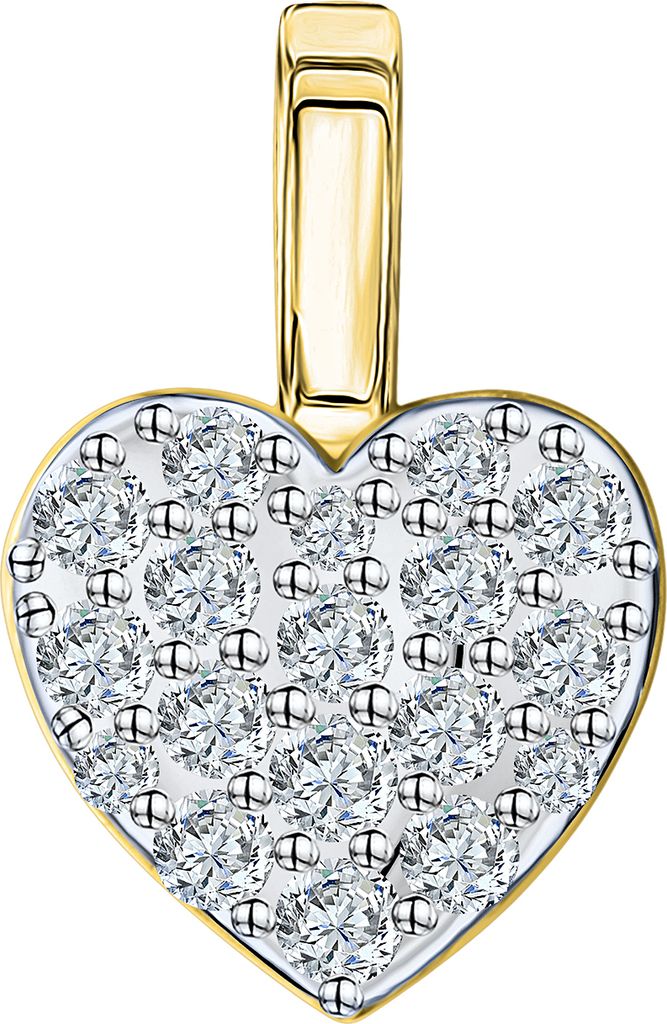 V Anhänger 375/- Gold 1,1cm mehrfarbig Zirkonia 371340886-2