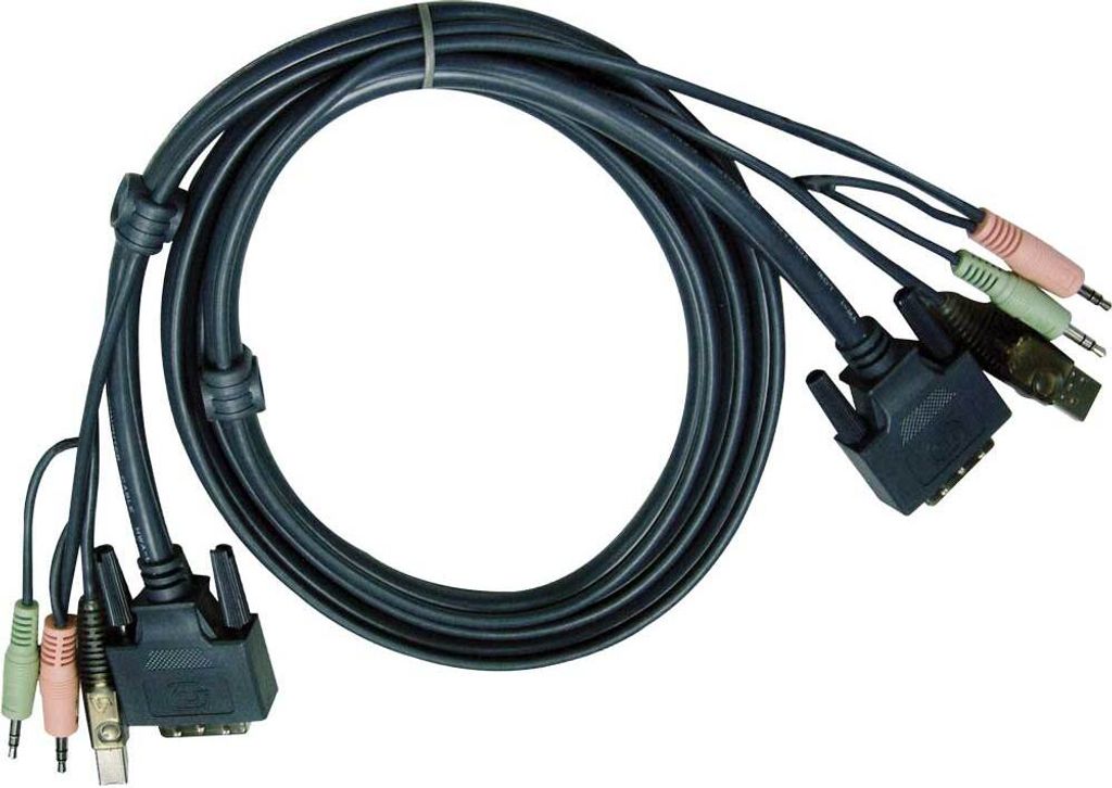 ATEN 2L-7D03UI - Video- / USB- / Audio-Kabel - USB, Stereo Mini-Klinkenstecker, DVI-D (M) bis Stereo Mini-Klinkenstecke