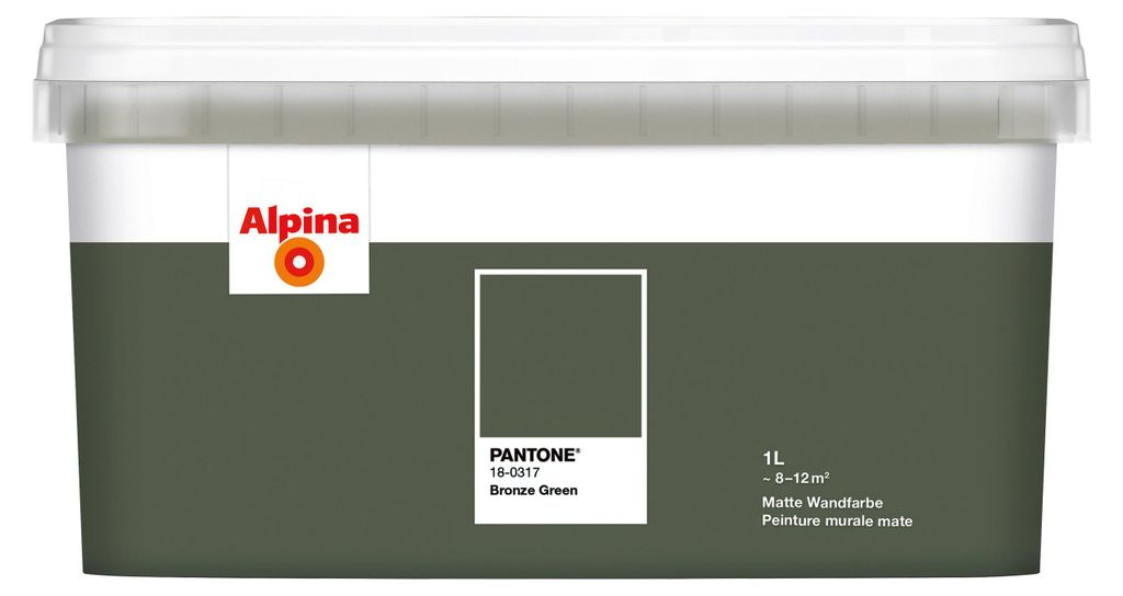 Alpina Wandfarbe Pantone matt bronze green 1 L Produktbild 