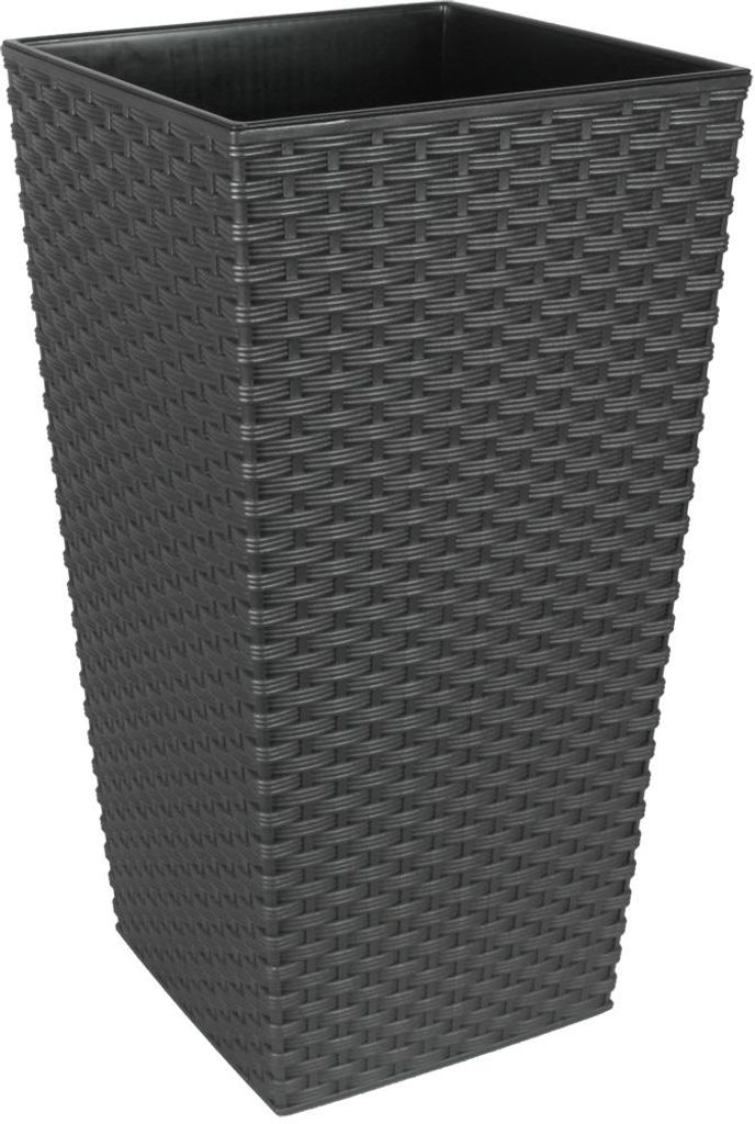 Hochkübel Finezia 25x25x46 Rattan anthrazit Produktbild 