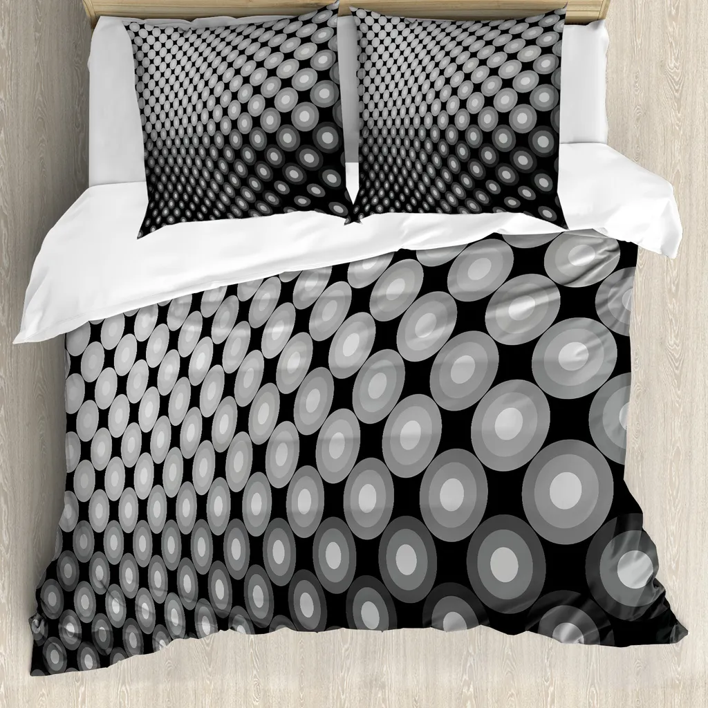 Set Letto ABAKUHAUS 155x220 Antiacaro - Mosaico 3D Bianco e Nero