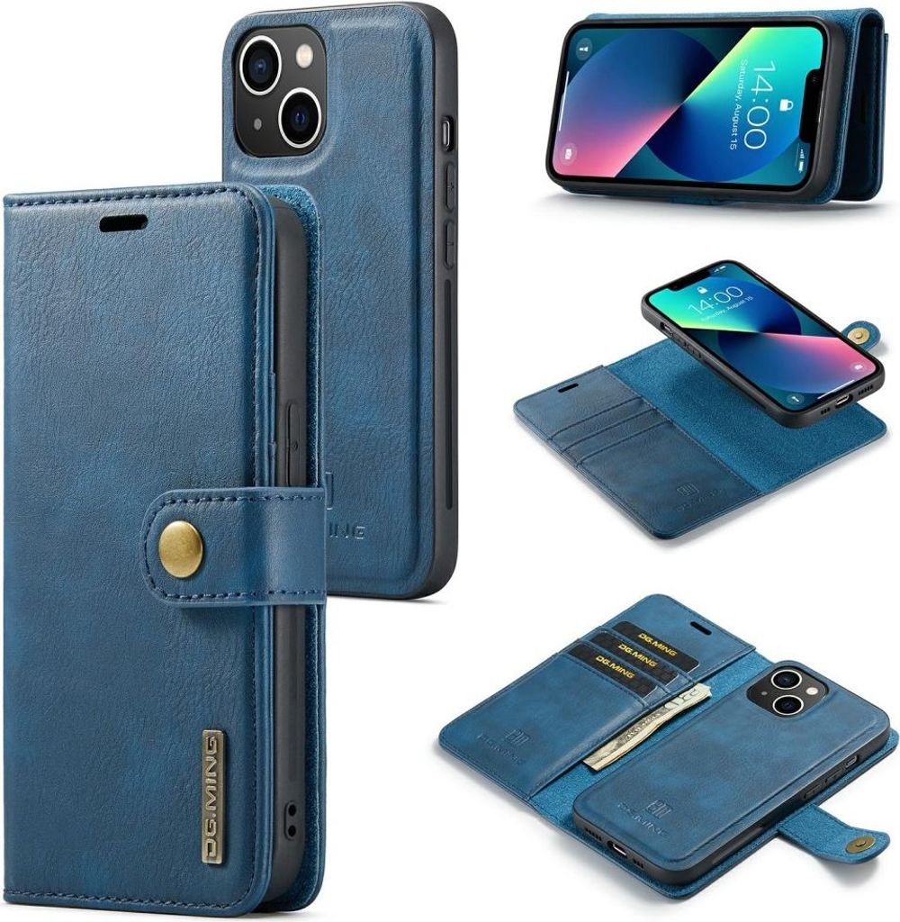 iPhone 15 Hülle - DG.MING 2-in-1 Klapphülle & Back Cover - Blau
