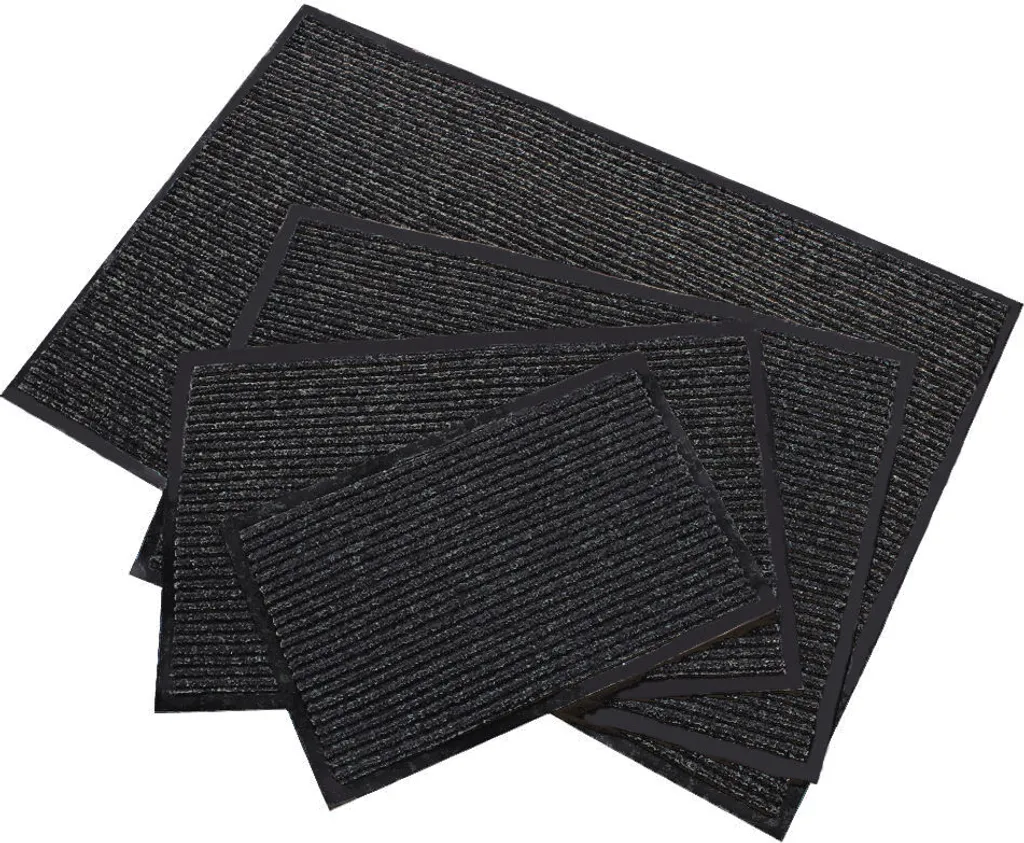 Tapis anti-salissures 180x120 cm noir - Grand format avec dos antidérapant