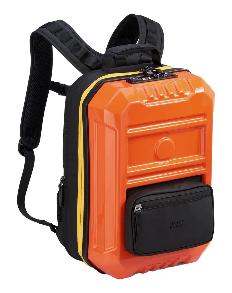 Sac à dos 22L DELSEY Rempart Orange avec compartiment PC et extension