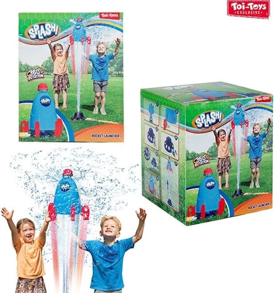 Raketenstart Wasserspielzeug Rakete mit 360 Grad Rotation und Anschlussmaterial