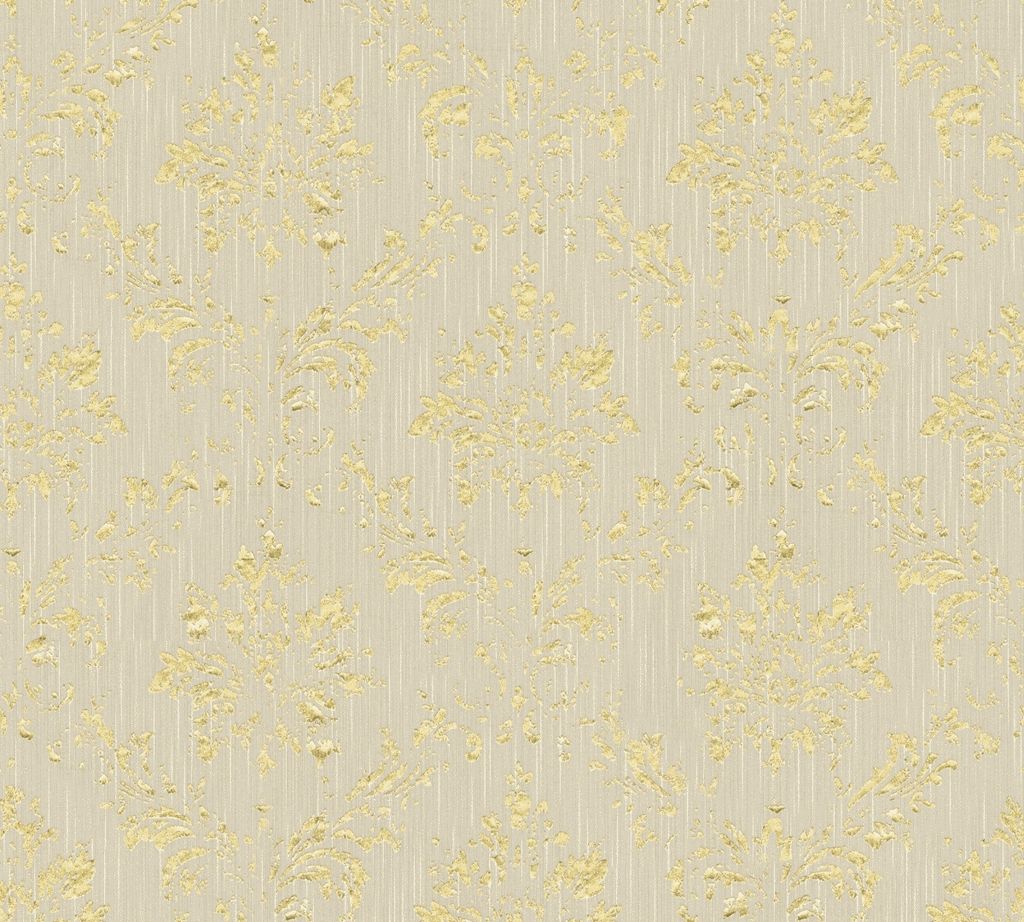 Architects Paper Barocktapete Metallic Silk Tapete mit Ornamenten Textiltapete beige gold 10,05 m x 0,53 m