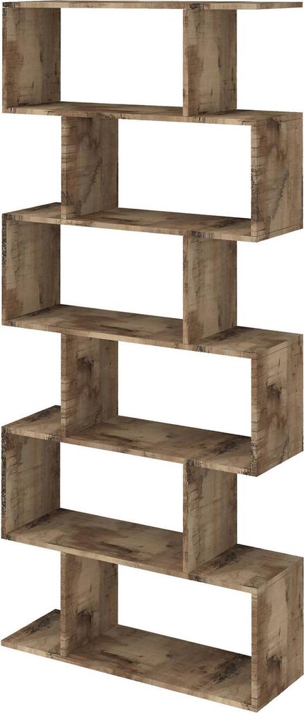 Bücherregal Dgiovan, Schrank mit Regalen, Bürobibliothek, 100% Italy, cm 80x25h192, Ahorn