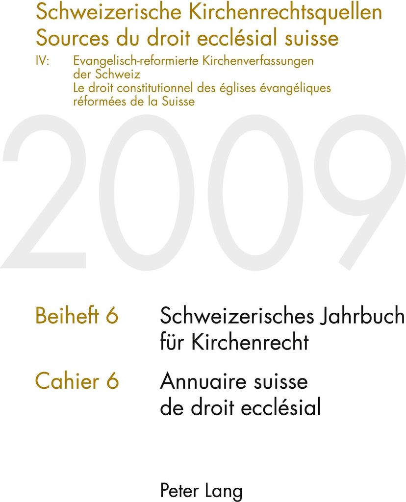 Schweizerische Kirchenrechtsquellen- Sources du droit ecclésial suisse