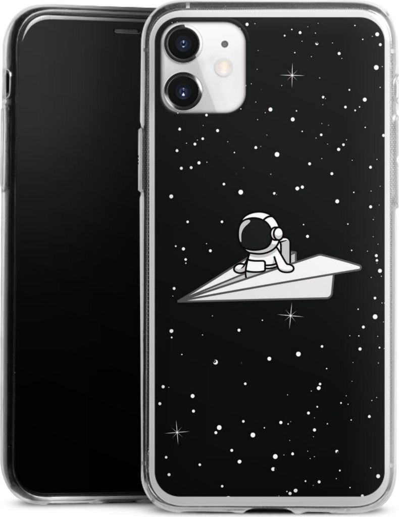 DeinDesign Slim Hülle für Apple iPhone 11 Silikon Case Ultra Dünn Handyhülle Astronaut Comic Papier