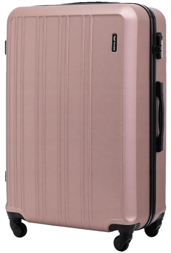 Valise de voyage rose ultra robuste avec cadenas à code et 4 roues