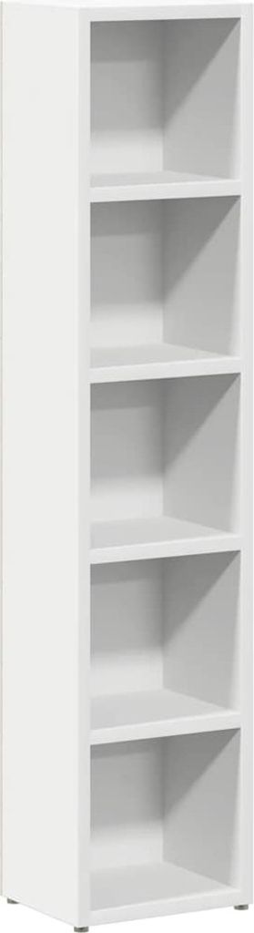 vidaXL CD-Regale 2 Stk. Weiß 21x16x93,5 cm Holzwerkstoff Produktbild 6