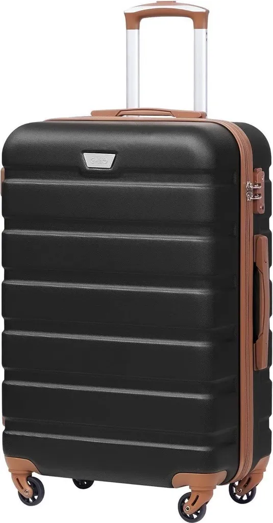 COOLIFE Valise à Coque Dure Moyenne avec Serrure TSA Nuit de Lune Noire