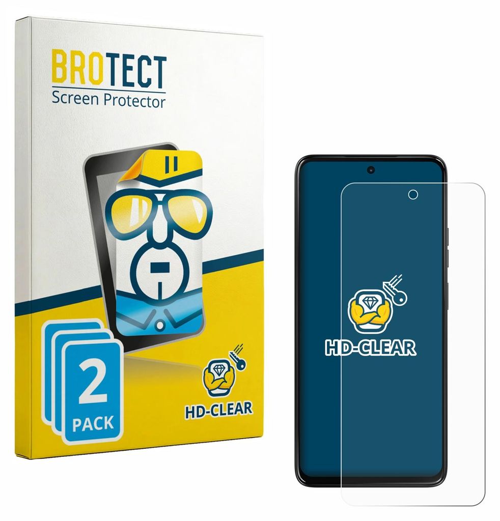 2x Für Motorola Moto G47 Schutzfolie BROTECT Displayschutz Display Schutz Folie Klar Transparent