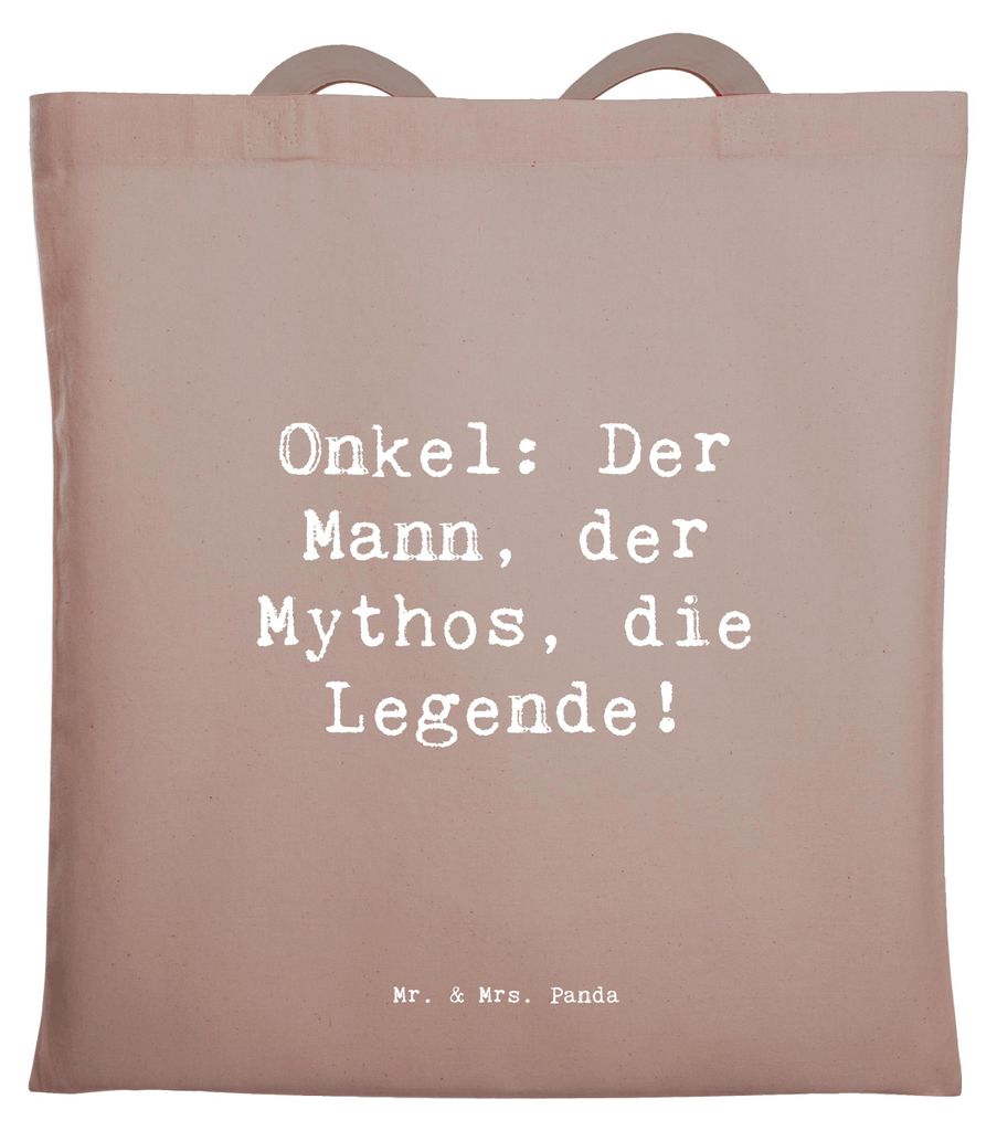 Mr. & Mrs. Panda Tote Bag Spruch Onkel Legende - Braun Pastell - Geschenk, persönliche Erinnerungen, Abenteuer, Handarbeit, Inspiration, Familie, ...