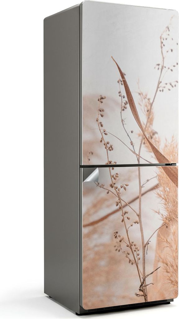 Blumenmuster im Rahmen – Kühlschrank Aufkleber – Klebefolie Kühlschrank – Kühlschrank Nachbildung – Kühlschrankfolie selbstklebend – ...