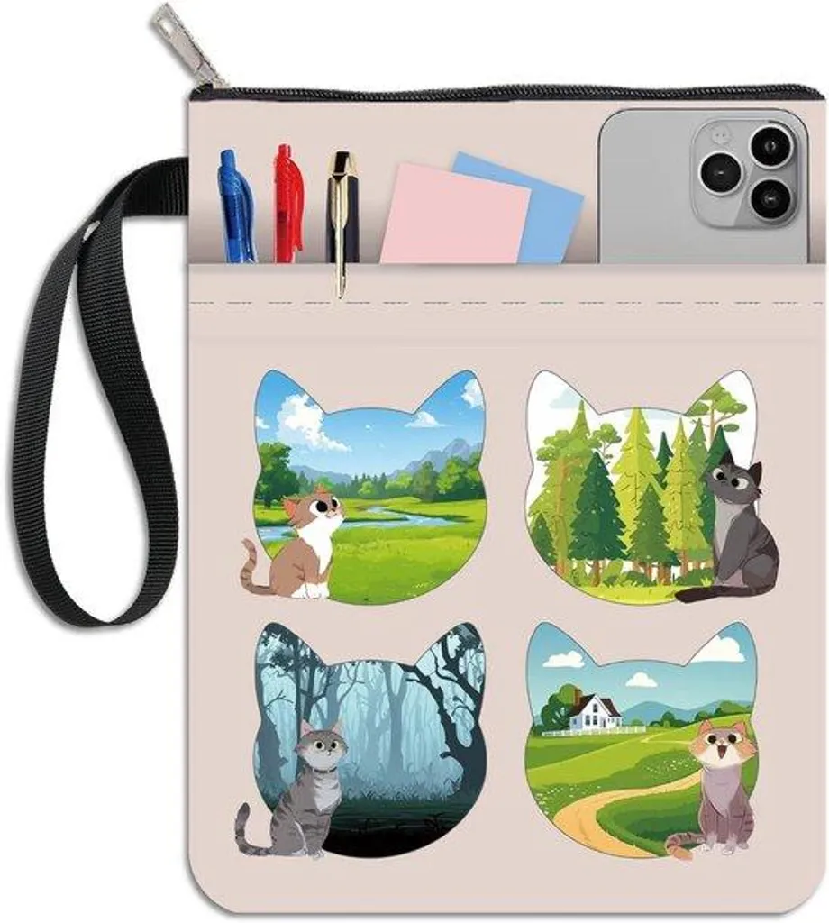 Protège-livre imperméable avec boucle et motif paysage pour broché
