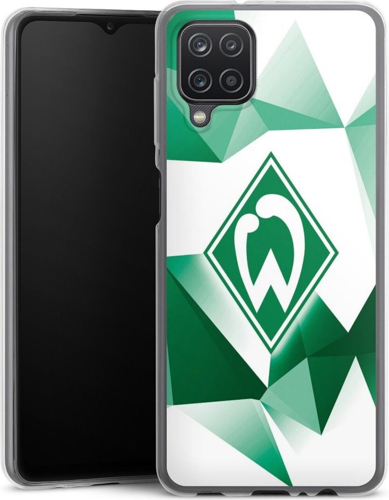 DeinDesign Slim Hülle für Samsung Galaxy A12 Silikon Case Ultra Dünn Handyhülle Offizielles Lizenzprodukt SV Werder Bremen Tarnmuster