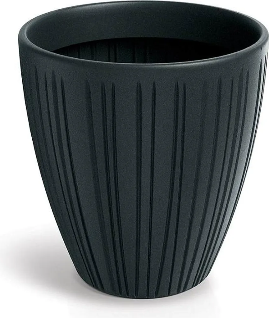 Jardinière ronde FERO ROUND MIDL 40 cm en coloris gris carbone mat
