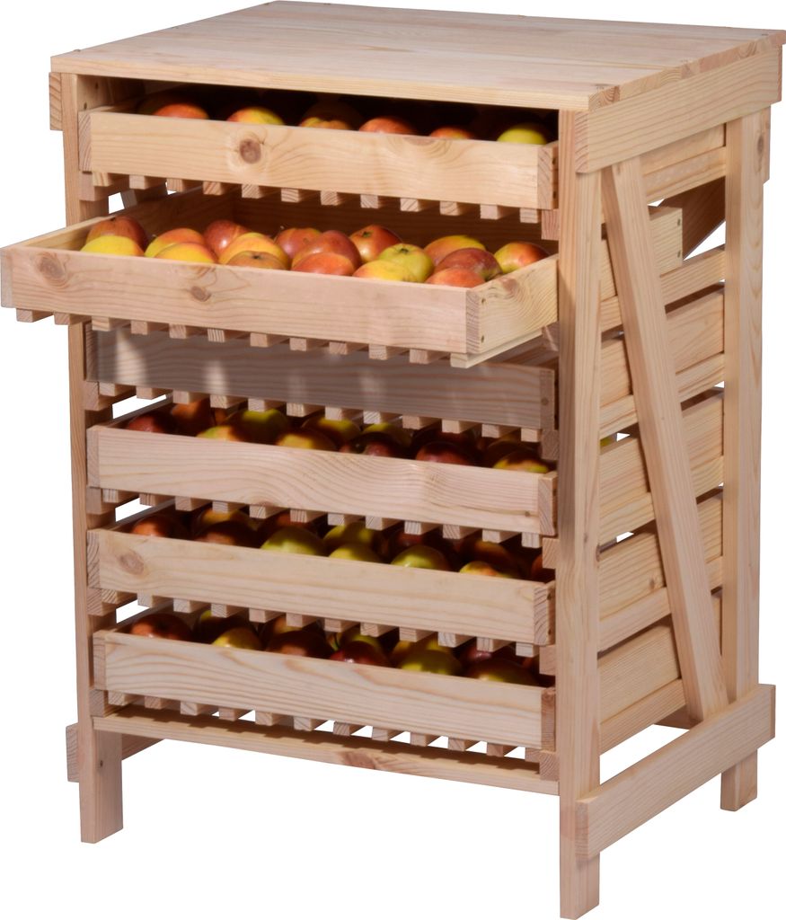 Vorratsregal aus Holz mit herausziehbaren Schubladen Produktbild 5