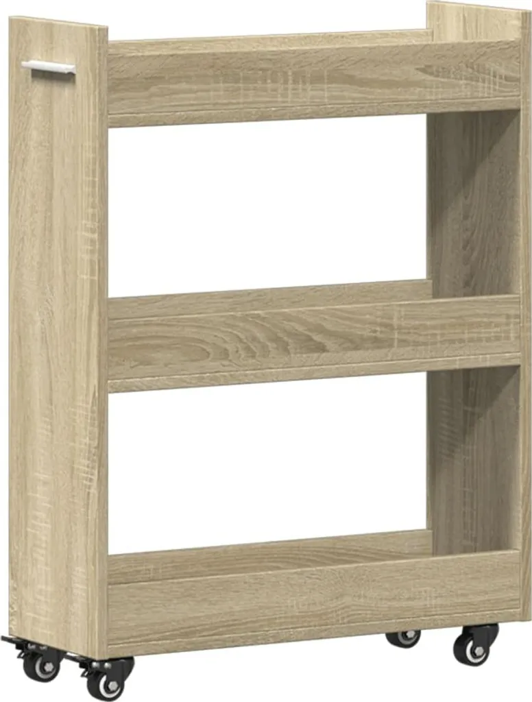 vidaXL Armadio con Rotelle Rovere Sonoma 60x22x79 cm | Mobiletto Salvaspazio