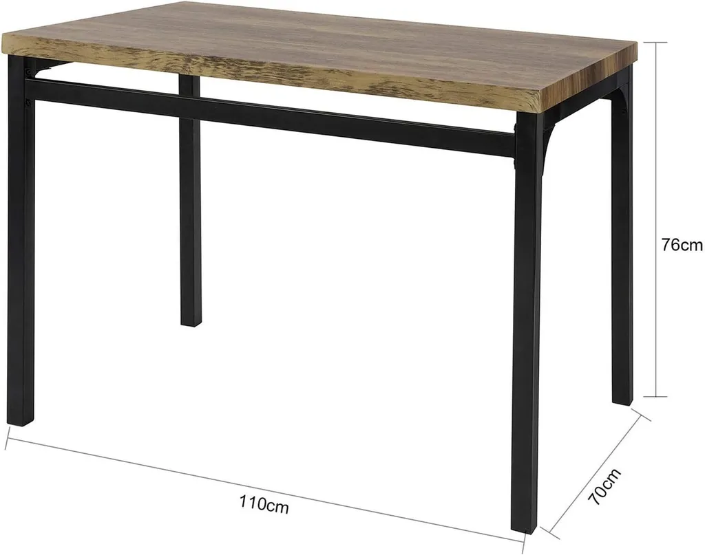 Table à Manger Gain de Place avec 4 Tabourets Encastrables en Métal - 3