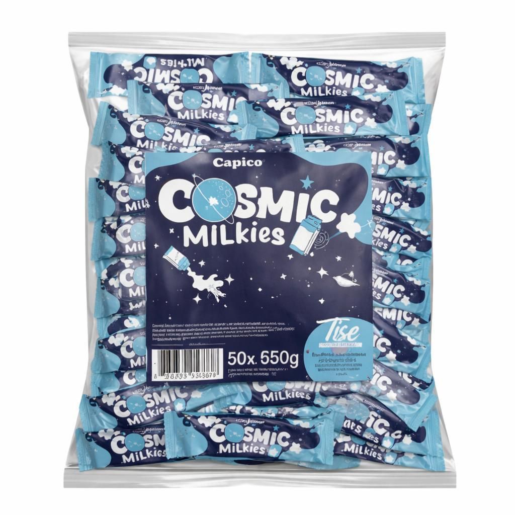 50x Cosmic Milkies Riegel einzeln verpackt Milchcreme Snack Produktbild 