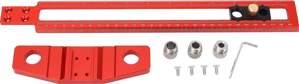 Règle en T 30 cm métrique et pouces avec douilles de perçage 6-10 mm