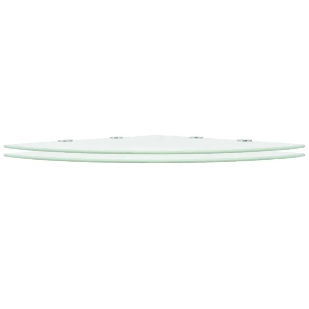 Mensole Angolari Vetro Bianco 45x45 cm vidaXL - Resistenti e Sicure - 3