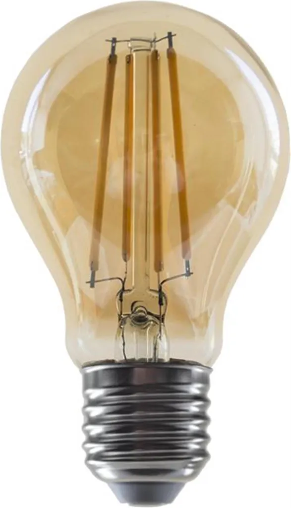 Lampe diode ambre A60 8W E27 230V : ampoule LED décorative rétro