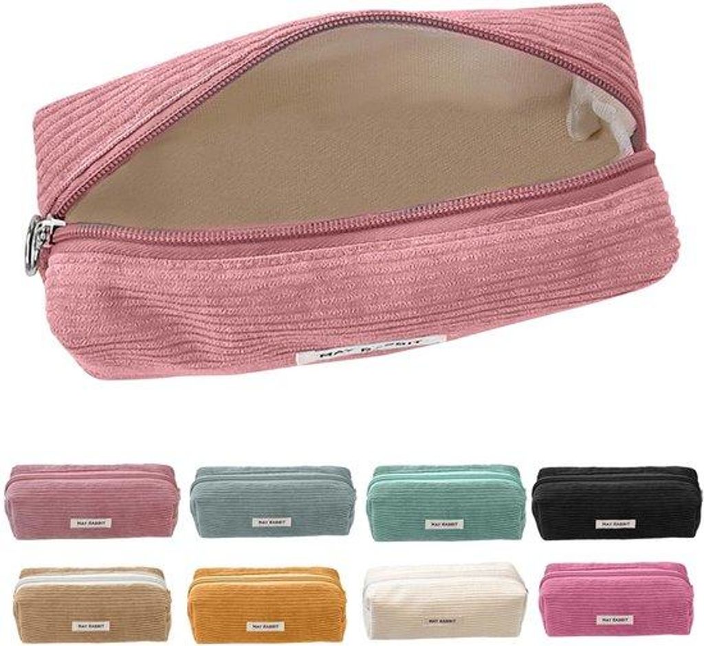 Cremefarbene Cordhose-Case, 8 Farben, Schuh-Organizer, Mädchen- und Teenager-Tasche, Schreibblocker für Schule und Büroatmosphäre.
