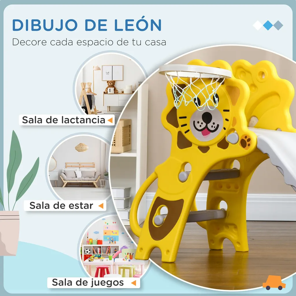 Toboggan pour enfant interactif en plastique jaune haute résistance - 5
