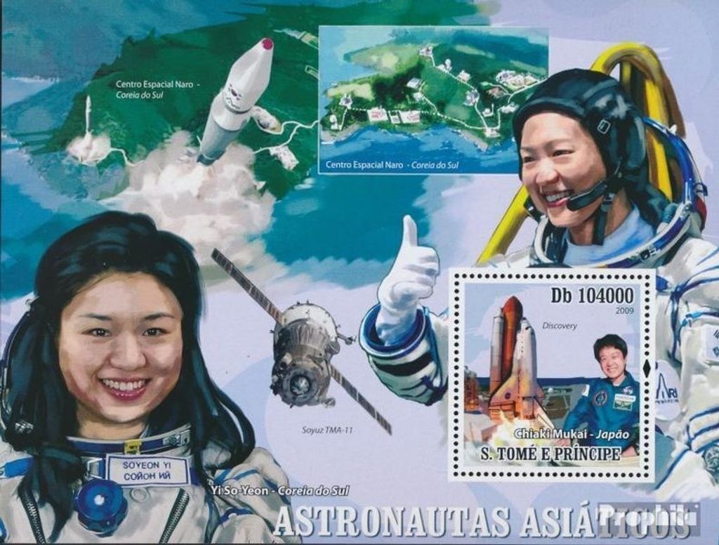 Briefmarken Sao Tome e Principe 2009 Mi Block 725 (kompl. Ausgabe) postfrisch Asiatische Astronauten, Weltraum