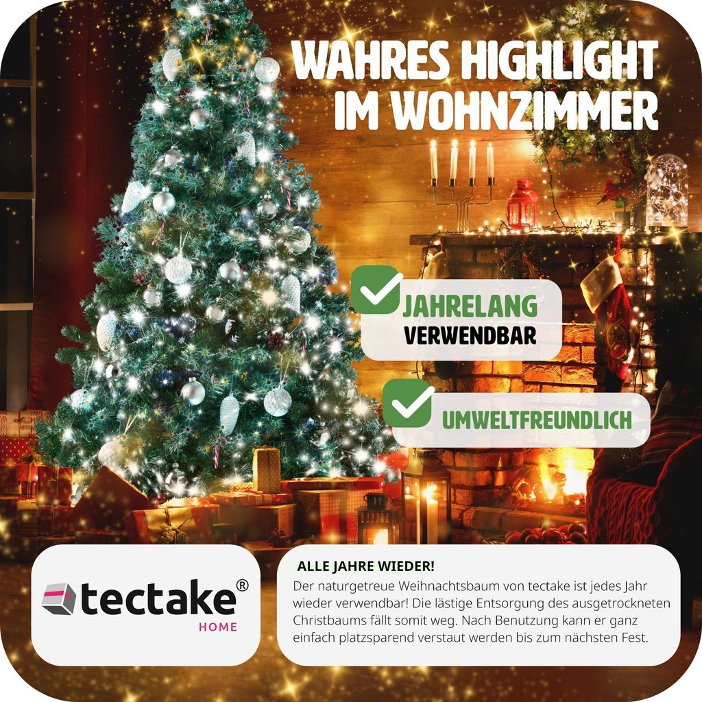 Weihnachtsbaum künstlich mit Zapfen und Metallständer 180cm Produktbild 6
