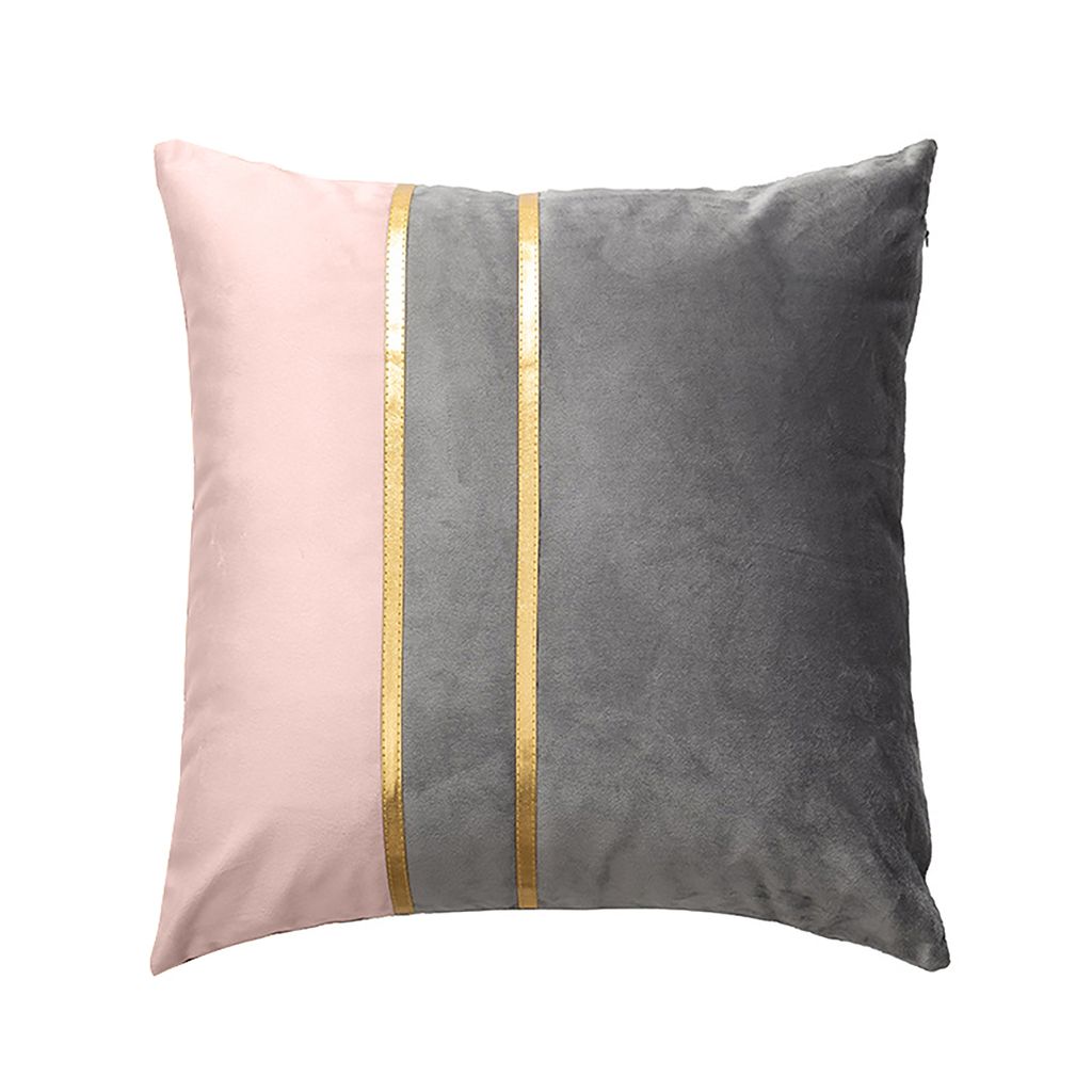 Schöne Flanellkissenbezug exquisite elastische waschbare Kissenbedeckung für Zuhause-Rosa Grau ,Größen:45*45cm