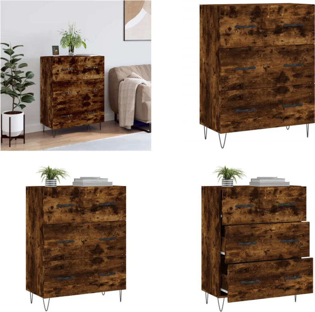 vidaXL Credenza Rovere Affumicato 69,5x34x90 cm | Mobile Contenitore Robusto
