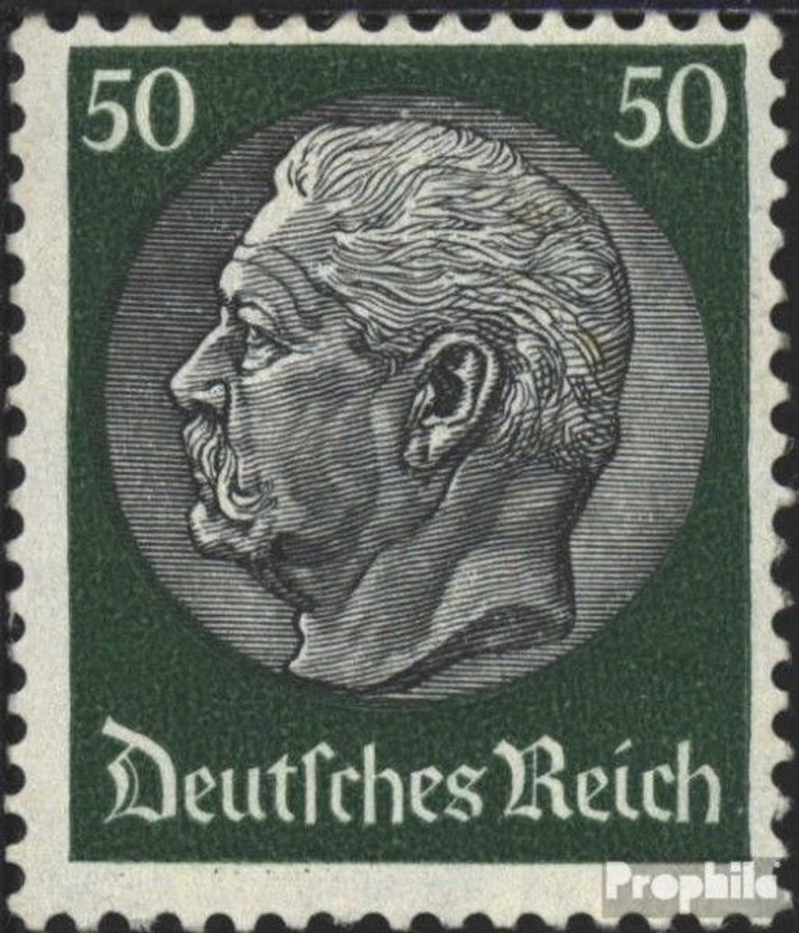 Briefmarken Deutsches Reich 1933 Mi 492 mit seltenem Wasserzeichen Waffeln mit Falz Hindenburg