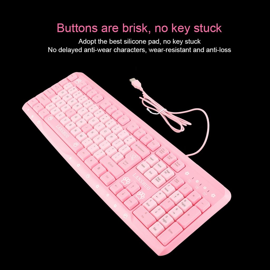 Klávesnice, USB, drátová, ultratenká, roztomilá kreslená, Obrázek produktu 8