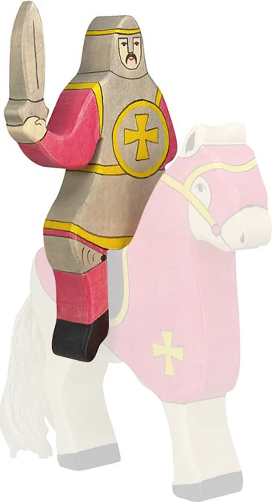 Holztiger – Figurine Chevalier à Cheval Rouge – En Bois – 10 X 2,3 X 19 Cm – Vendu Sans Le Cheval – Jouet éducatif