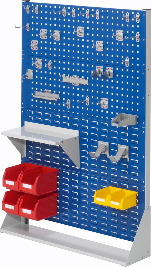 Kappes RasterPlan Stellwände einseitig Größe #4 - 2x Lochplatten 2x Schlitzplatten 1x Zubehörsortiment 37-teilig Enzianblau RAL 5010