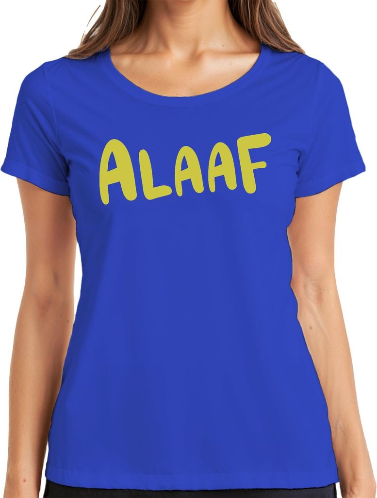 ALAAF Karneval Köln Jeck Fastelovend Fasching Geschenk Lustig Damen T-Shirt, Blau, M