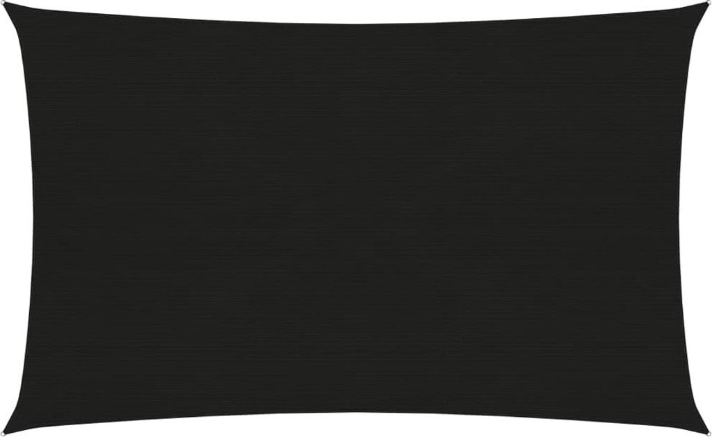 The Living Store Sonnensegel 160 g/m² Schwarz 2x4,5 m HDPE
