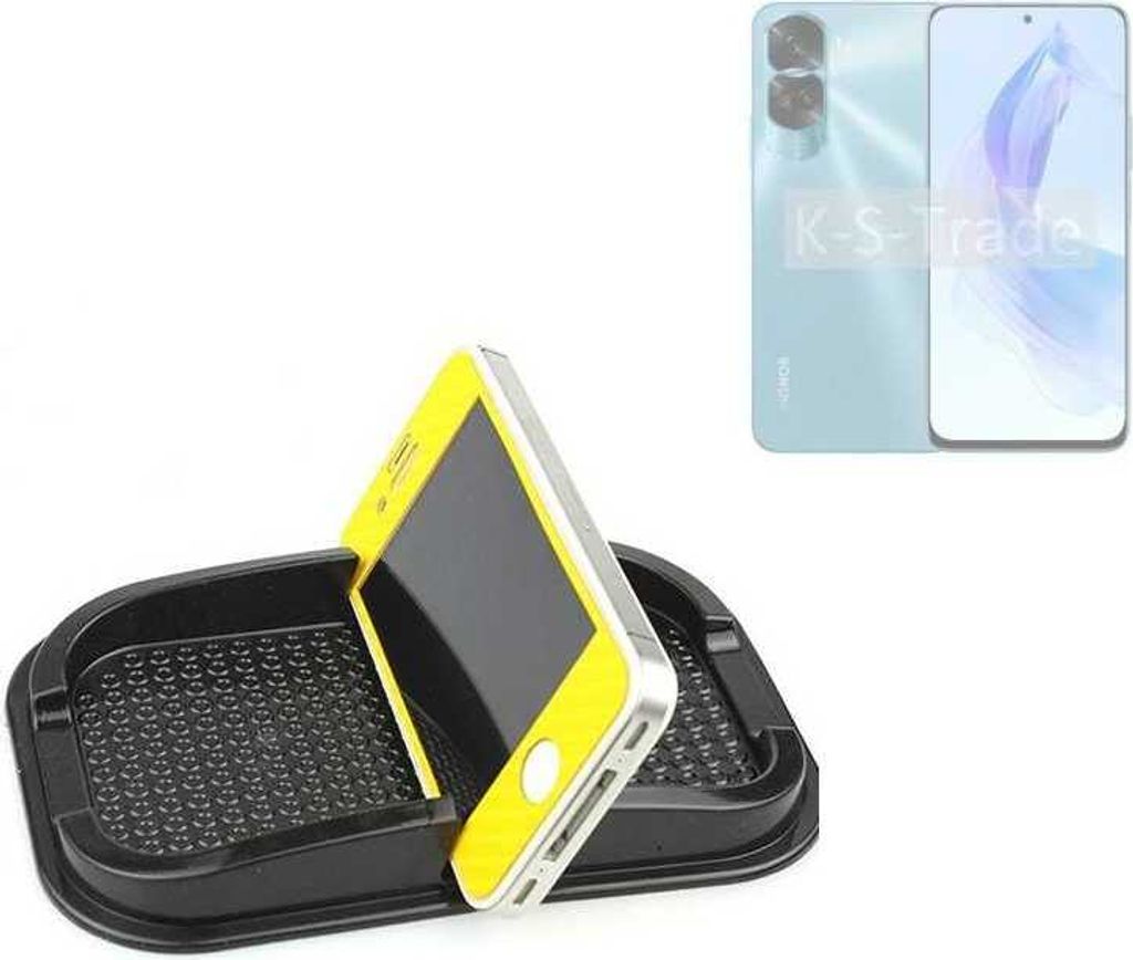K-S-Trade Auto Anti Rutsch Matte Smartphone-Halter kompatibel mit Honor 90 Lite Haft Pad Armaturenbrett Handy-Halterung Silikon