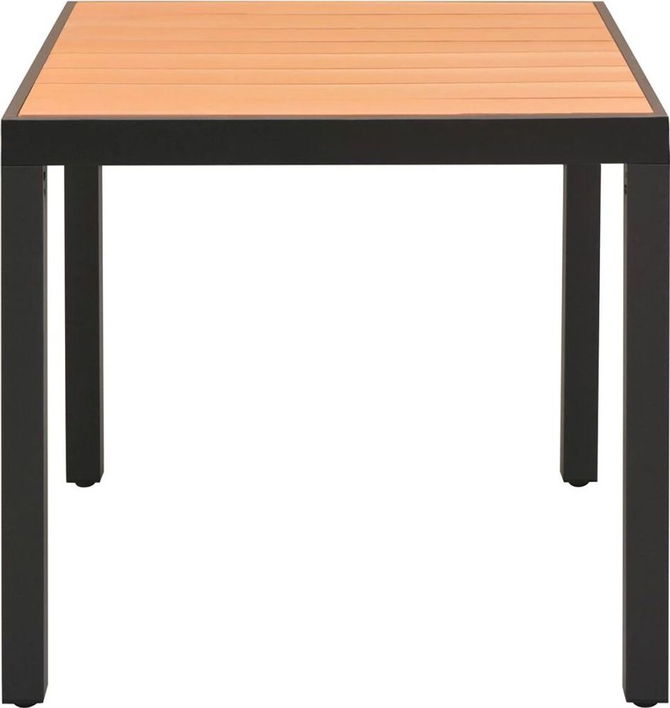 vidaXL Table de jardin brune 80x80x74 cm aluminium et WPC Image du produit 