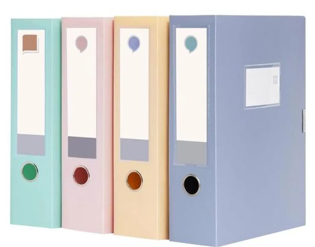 Rangement documents 4 pièces A4 - Profond 75mm, couleur claire