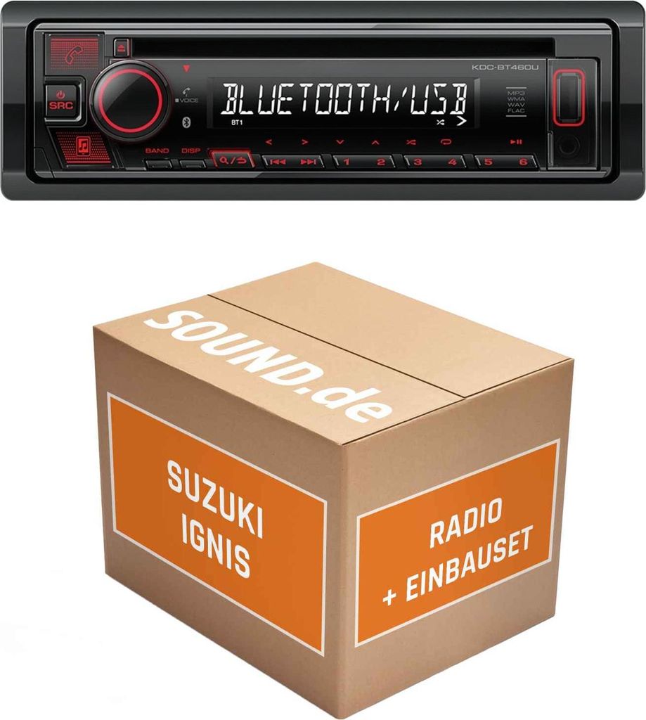 Autoradio Einbaupaket Kenwood KDC-BT460U passend für Suzuki Ignis 2 | Bluetooth USB
