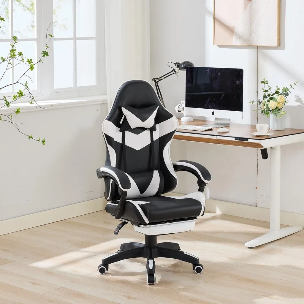 Fauteuil de Bureau Gaming Ergonomique Inclinable avec Repose-Pieds