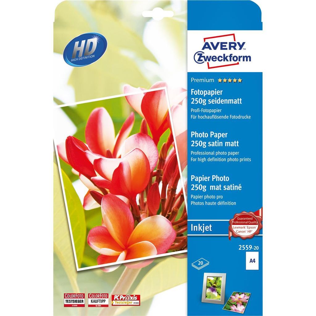 Avery Zweckform Photo Paper Premium 2559-20 DIN A4 250g ws Immagine del prodotto 