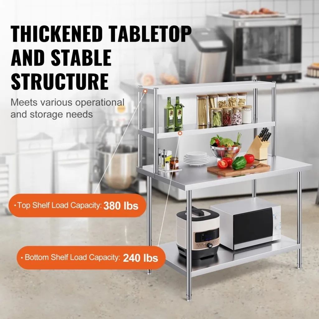 Table de cuisine inox stable 1219x640 mm : finies les surfaces fragiles - 3